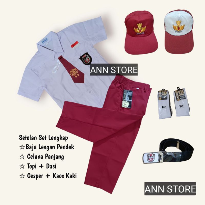 Seragam anak sd laki laki,Setelan seragam sd laki laki,Celana sekolah sd,Baju sd