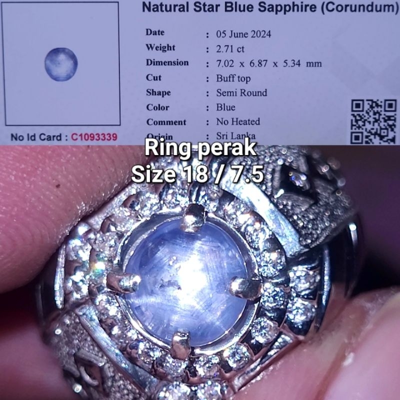 natural blue star safir srilanka ceylon sapphire BODY GLASS
