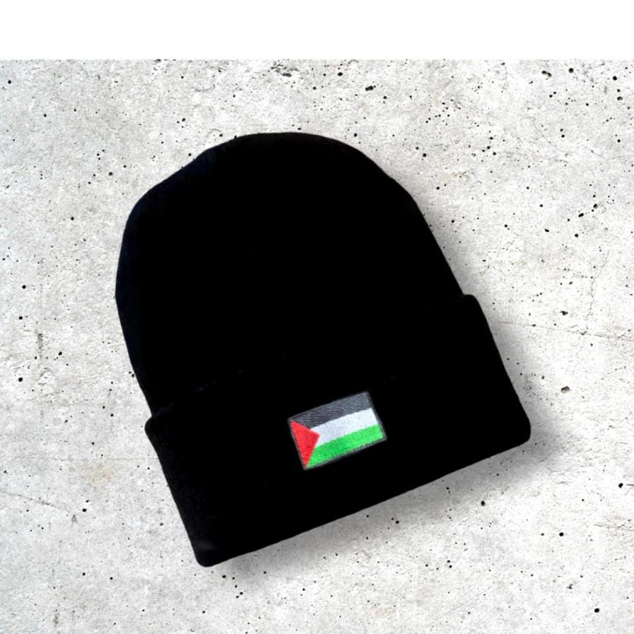 Topi Kupluk Logo Bendera Palestina / Kupluk Beanie Short Tebal Kupluk Pria Wanita Terbaru