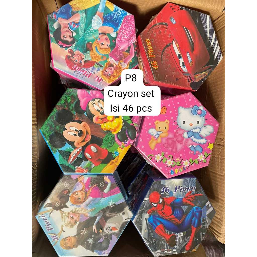 

(supersellerindo) crayon set isi 46set