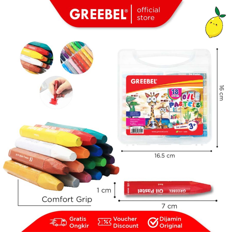 

Crayon Oil Pastel Greebel PP-18C / Krayon 18 Warna