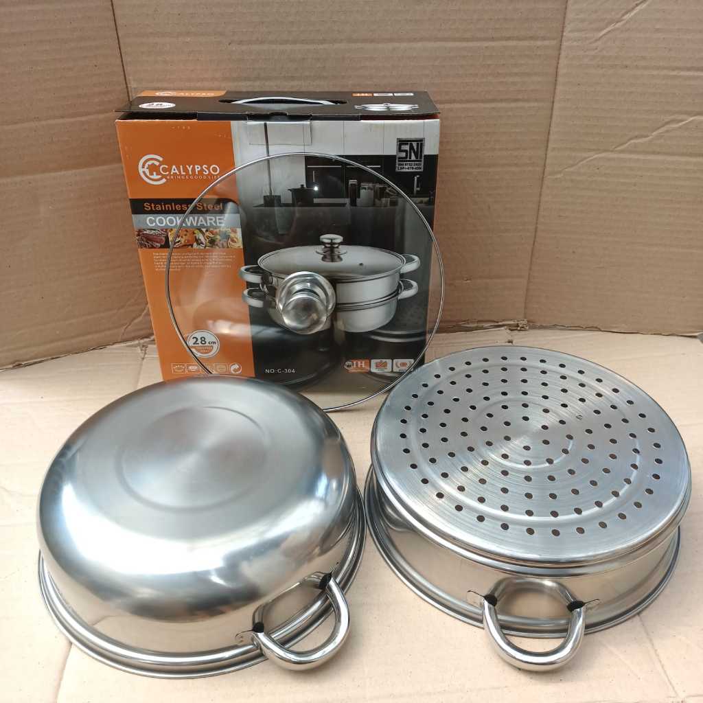 Calypso Panci Steamer Susun 2 C-304/Panci Kukusan/Panci Multiguna 28 Cm
