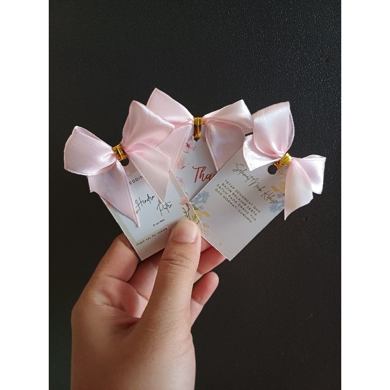 

[TERMURAH] Paket 25pcs Pita Satin Mini dan Kartu Ucapan Untuk Souvenir Hampers