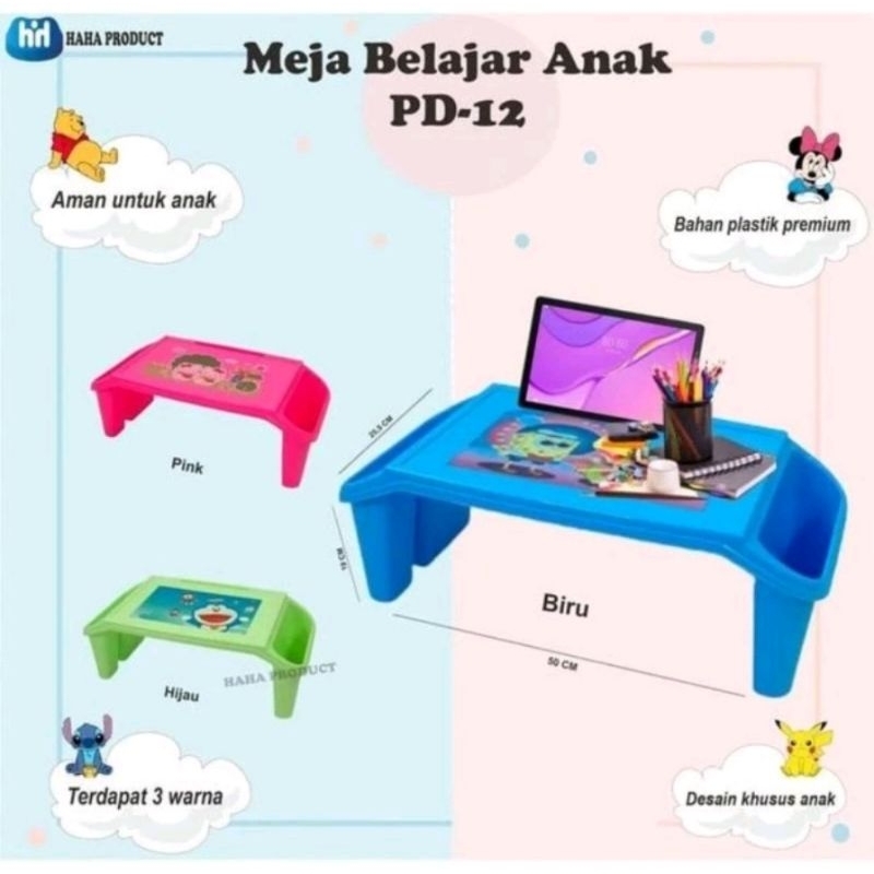 MEJA BELAJAR ANAK PD-12 (HAHA PRODUCT) meja belajar plastik meja plastik anak meja laptop kecil