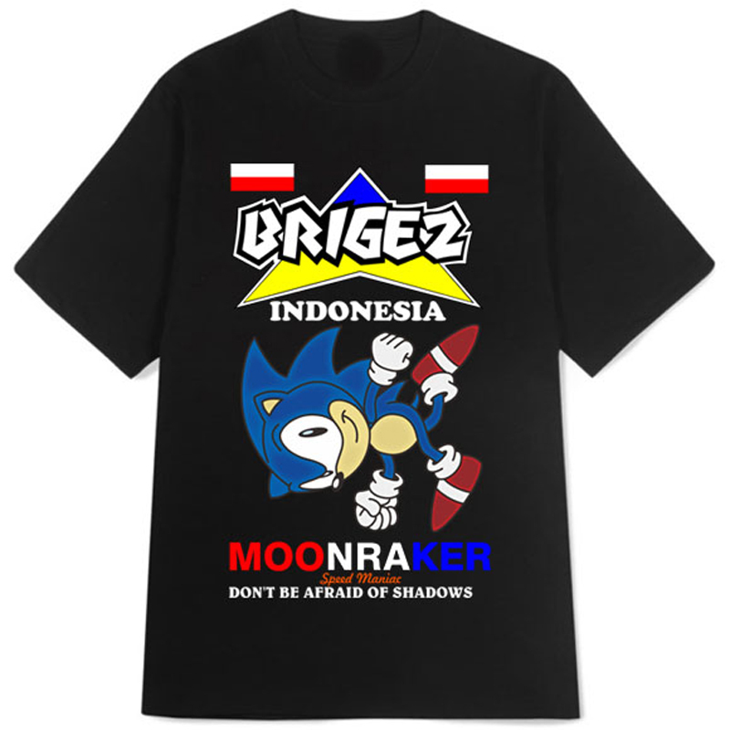 Kaos Brigez Moonraker Tshirt 100% Cotton Black | Shortsleeve & Longsleeve | Tangan Pendek & Tangan P