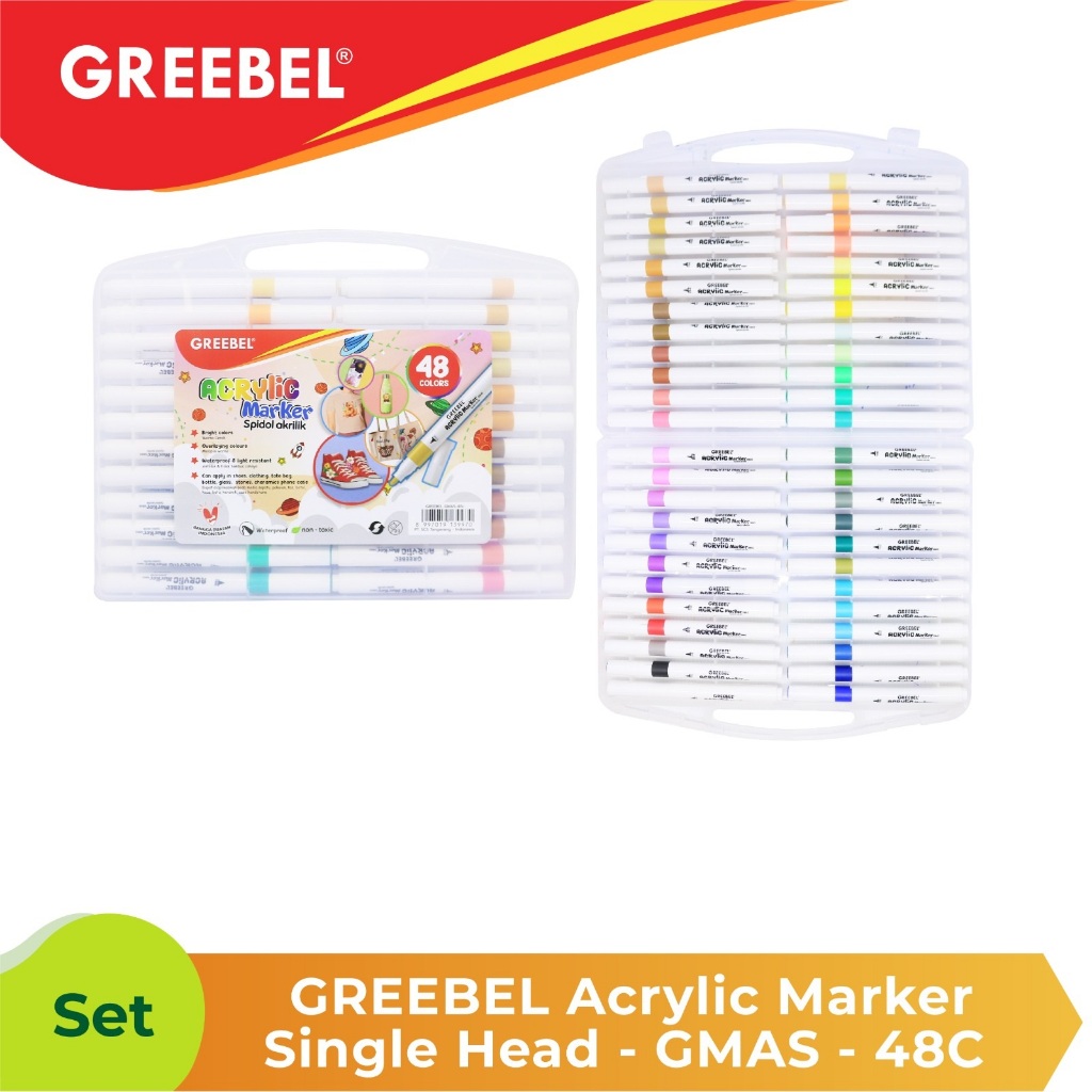 

Ay00! Greebel Acrylic Marker/Spidol Akrilik Single Head 12/18/24/36/48 Warna
