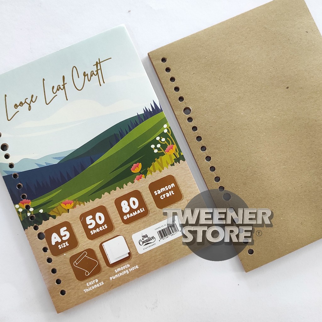 

INA LOOSE LEAF CRAFT KRAFT SAMSON A5 50 SHEETS | 80 GRAMASI Kertas Binder