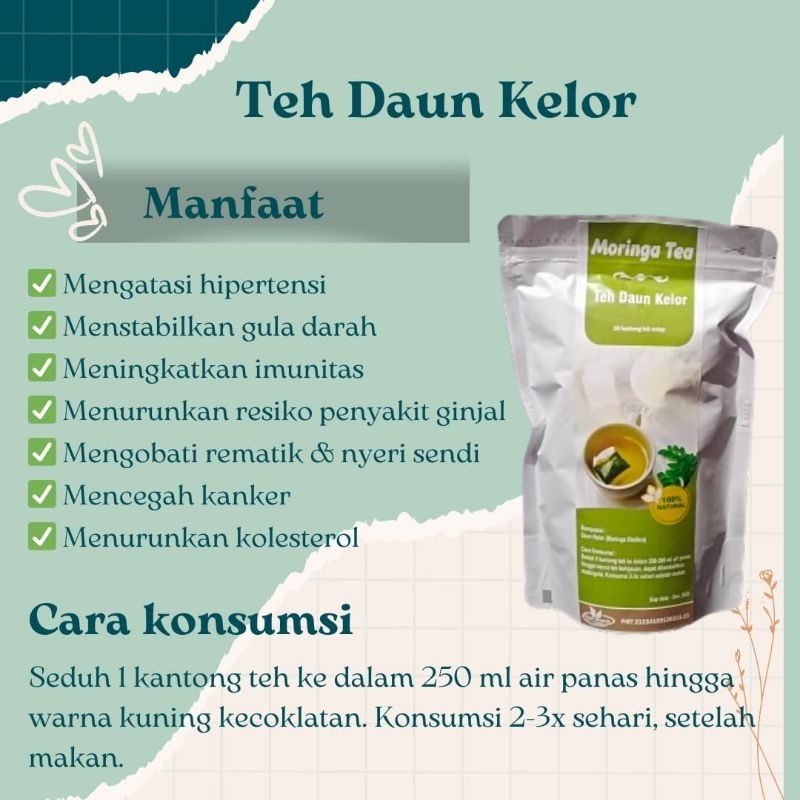 

Teh Daun Kelor Celup / Teh Herbal / Teh Kesehatan