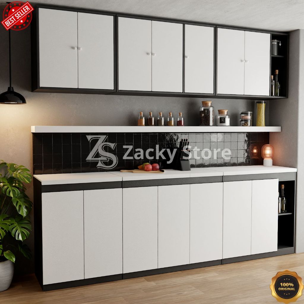MY HOME Kitchen Set Atas Bawah Minimalis Kabinet Dapur Bawah Lemari Dapur Bawah Multifungsi Serbagun