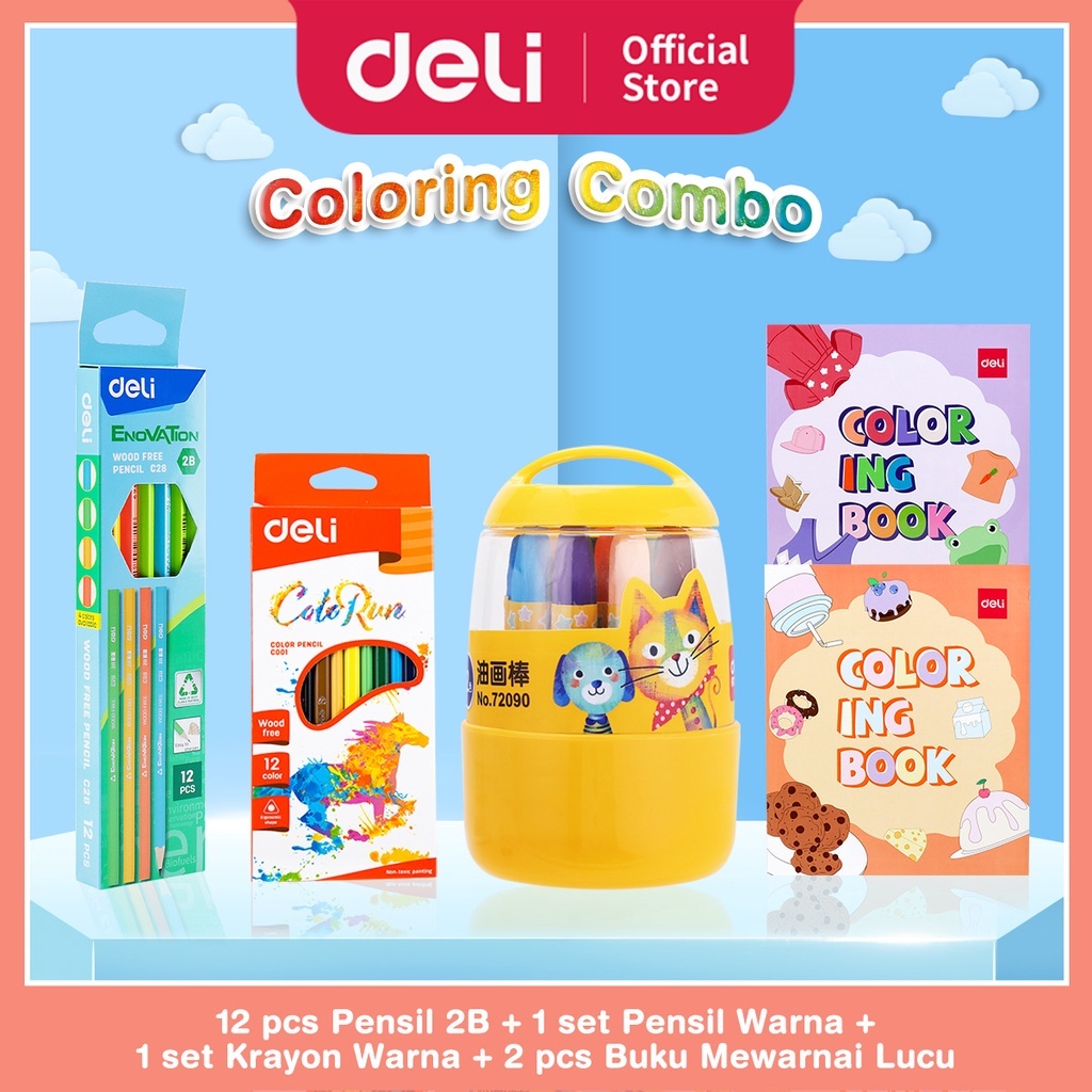 

GIMMICK Coloring essensial- Pensil 2B, Pensil Warna, Krayon, Buku Mewarnai