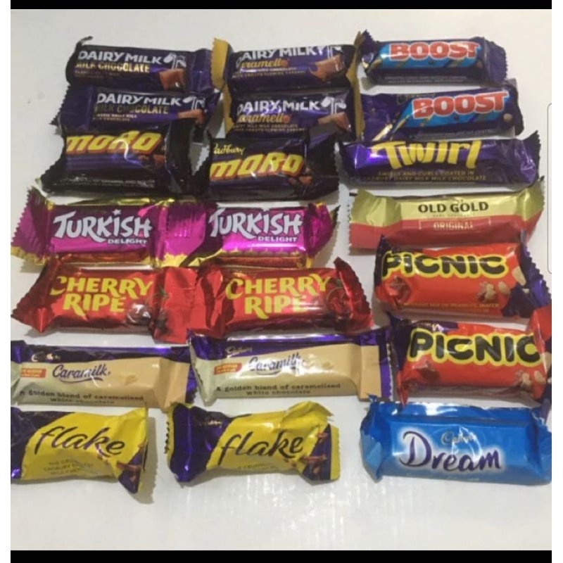 

cadbury mix dairy milk chocolate santa flake turkish cherry ripe crunchie