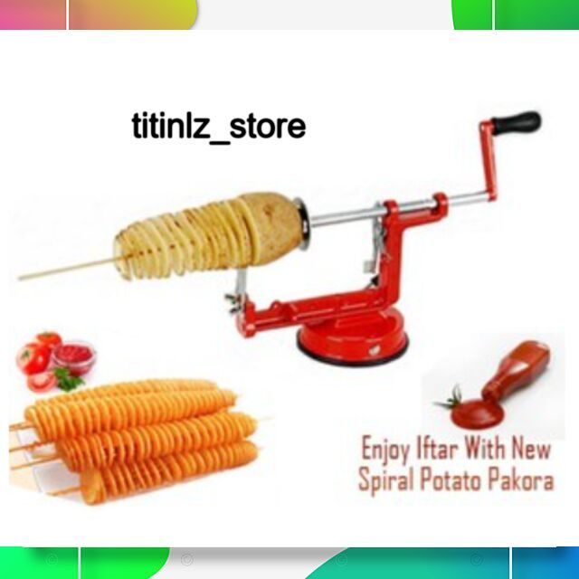 Pengiris Pemotong Serutan Parutan Putar Ulir Kentang Ubi Singkong