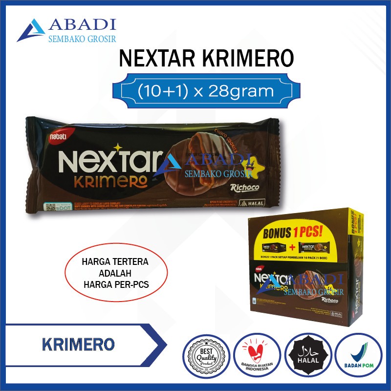 

Nabati Nextar Krimero - Nekstar Krim Chocolate - Coklat 1 Box 1 Pak 28gram