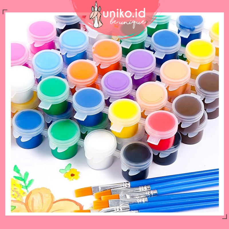 

UNIKO.ID - CAT AKRILIK SET ISI 6 KANVAS LUKIS CANVAS PAINT ACRYLIC COLOR KUAS FLAT KUAS BULAT