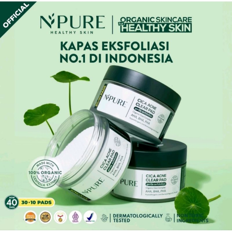 NPURE CICA CLEAR PAD JAR EKSFOLIASI KULIT WAJAH BPOM