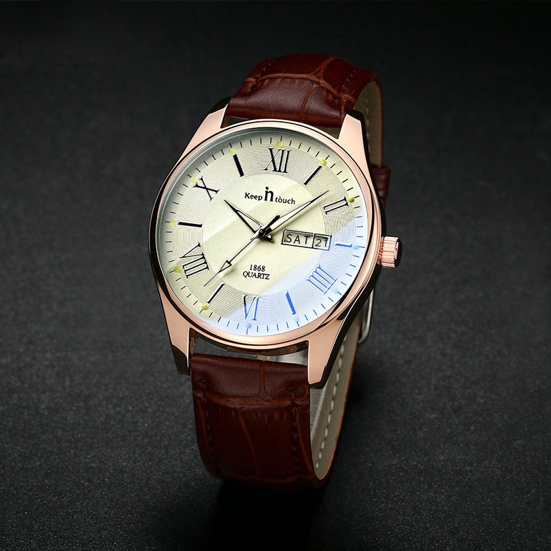Keep in Touch Anti Air Jam Tangan Pria Kulit Elegan Cowok Laki Laki Led Analog Original Watch Cod 81