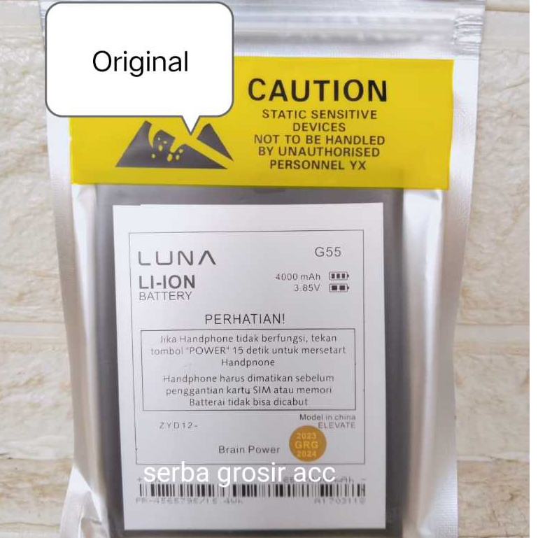 Baterai Battery Original LUNA  BT61 For Type HP LUNA G55 ELEVATE & MEIZU M3 NOTE 11 Terjual Dijamin 