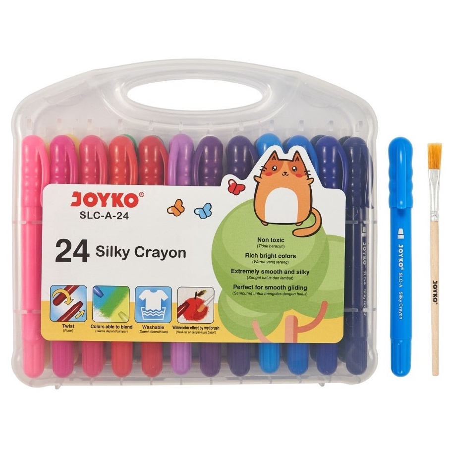 

KODE R87X Krayon Halus Silky Crayon Joyko SLCA24 24 Warna MURAH