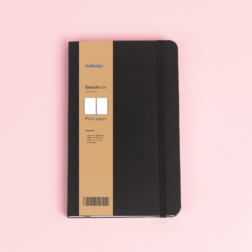 

KODE R59W bukuqu Sketchbook A5 2 gsm Hardcover Portrait Notebook gambar Lukis Cat Air tebal