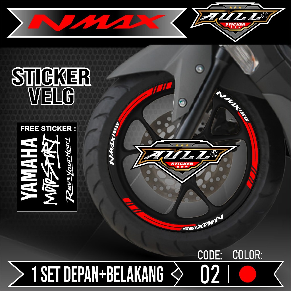 Sticker Velg Nmax Cutting Velg Motor Yamaha NMAX Old List Stiker Cutting Velk Ban Variasi Set Depan 