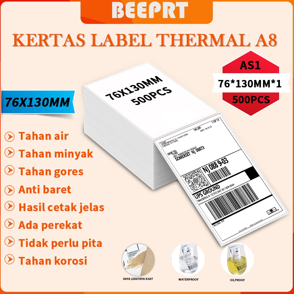 

KODE A44B BEEPRT Kertas Thermal 78x12mm isi 1Pcs2Pcs4pcs Label thermal barcode A8