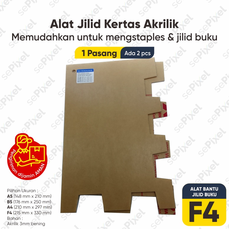 

KODE F94X Alat Jilid Kertas Akrilik memudahkan jilid buku F4 A4 B5 A5