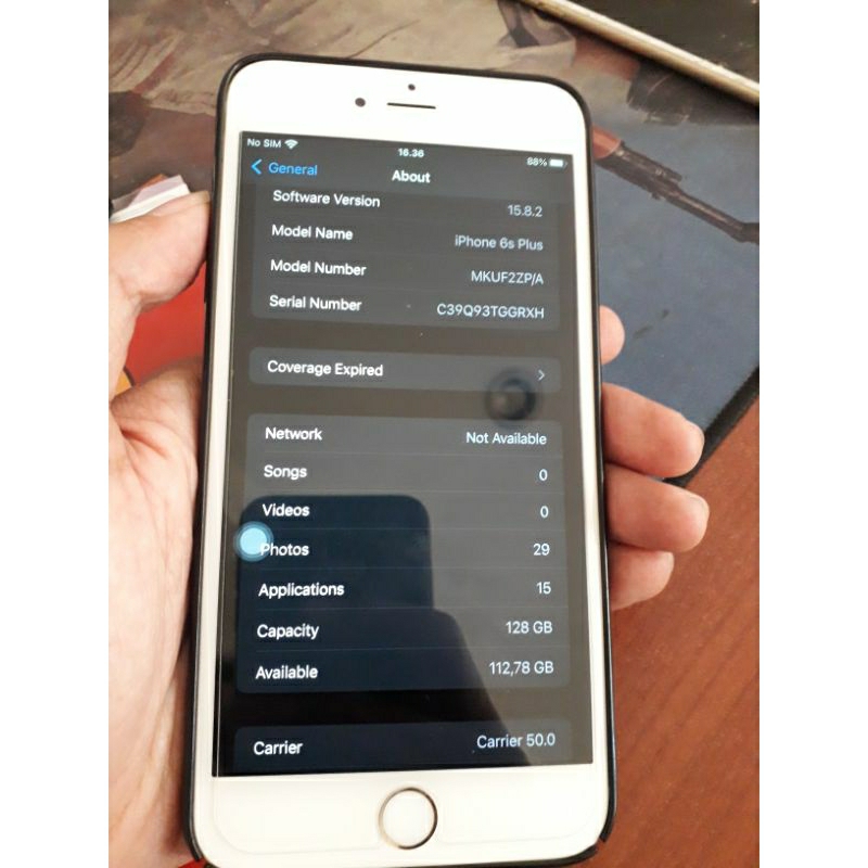 iphone 6s plus 128gb Lengkap dengan kotak no minus all operator Eks inter ( Second )