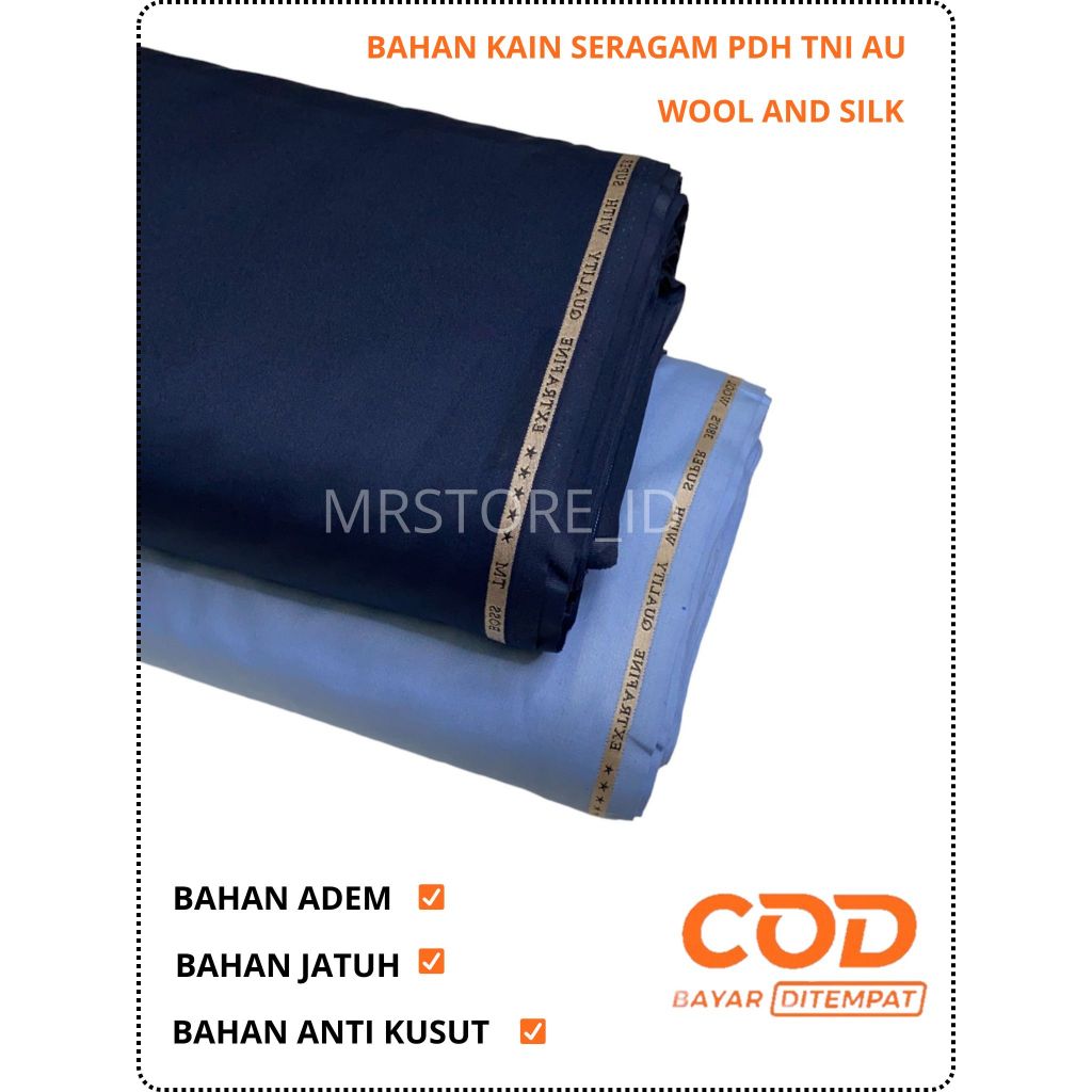 KAIN BAHAN BAJU SETELAN SERAGAM DINAS PDH TNI AU EXLUSIP PREMIUM100%ORIGINAL