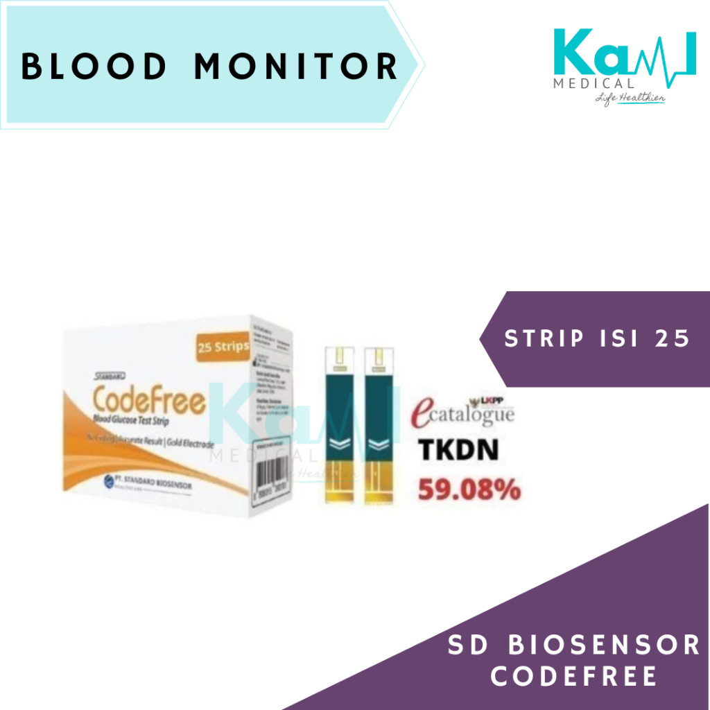 SD Biosensor CodeFree Monitor Strip / Test Kadar Gula Darah / Gula Strip 25