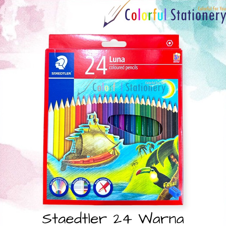 

KODE B66B Pensil Warna Staedtler Luna Panjang Classic 24 Warna