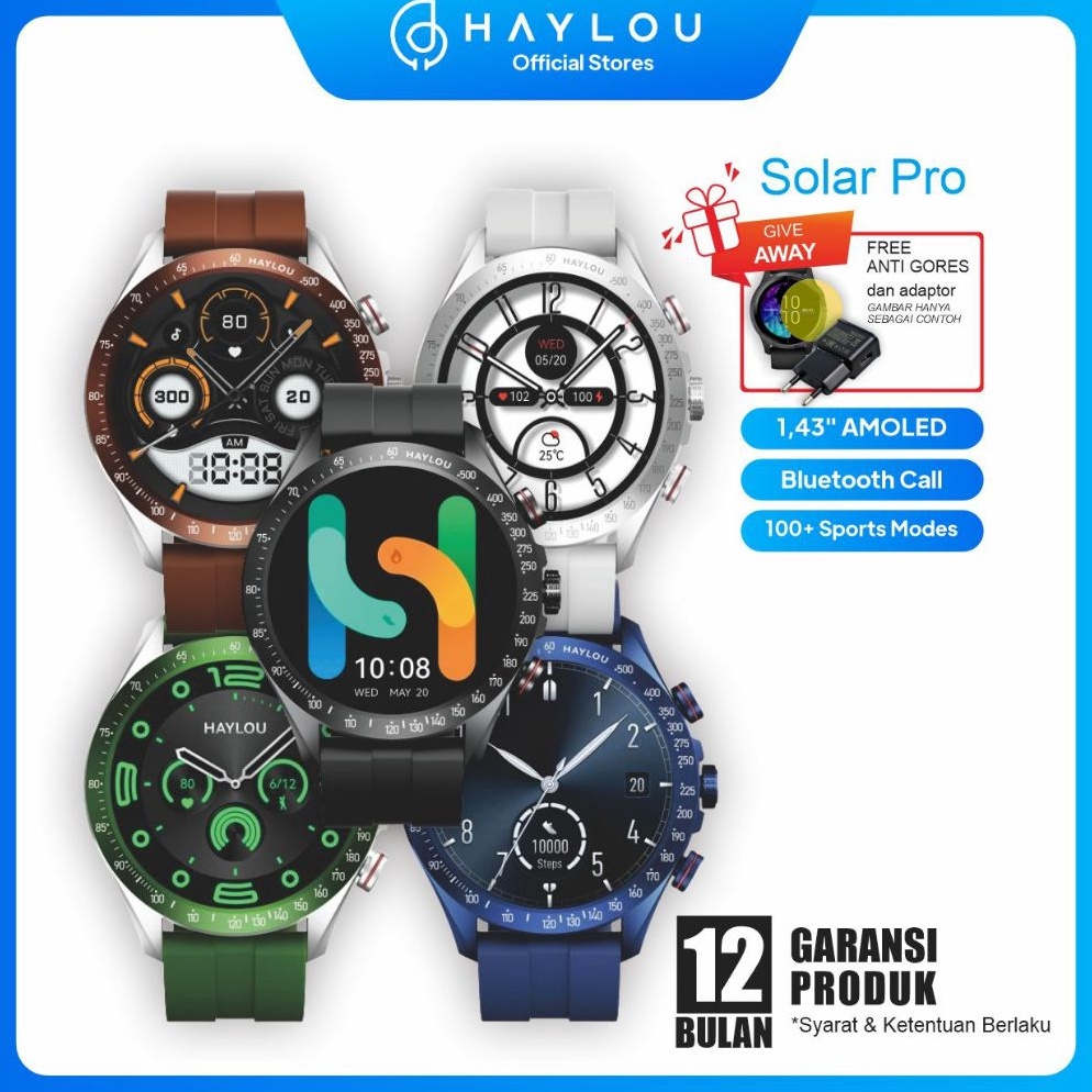 KODE C52F Haylou Solar Pro LS18 Smartwatch Canggih dengan fitur AOD 2atm