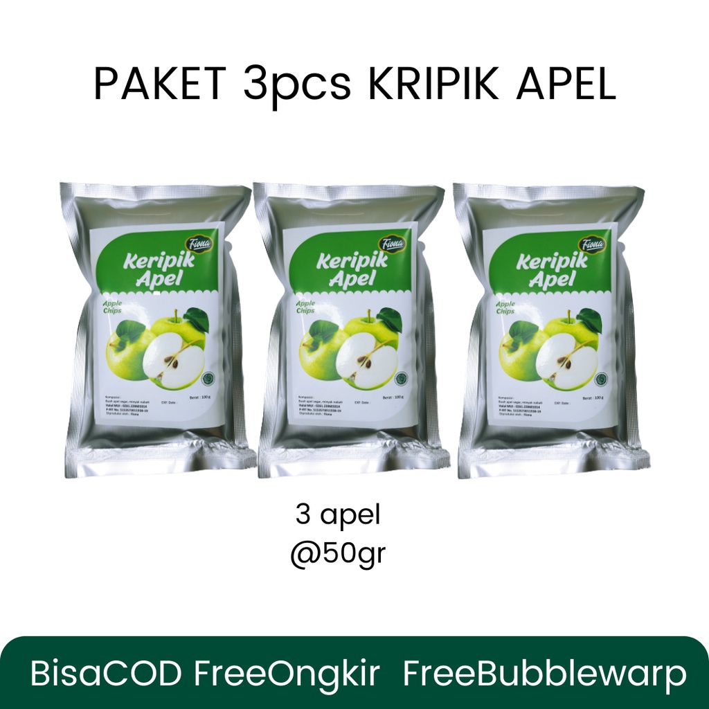 

HARGA GROSIR BARU Fiona Paket Hemat Keripik Kripik Buah Apel 3pcs