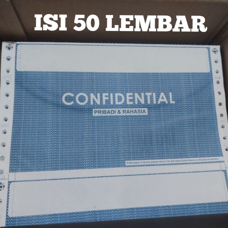 

KODE L76W Kertas slip gaji confidential carbonized 3 play high quality print