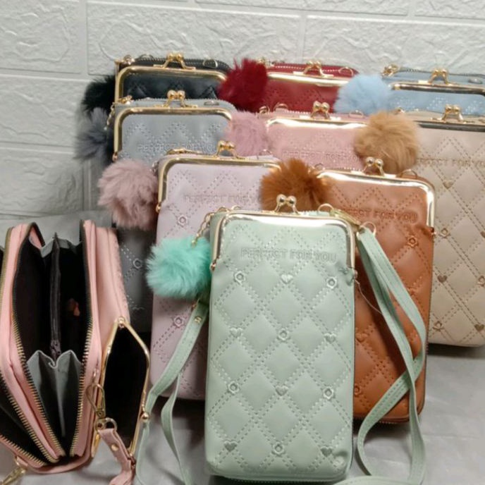 KI3 DOMPET HP RES 2 TAS SELEMPANG WANITA BEHEL KUALITAS PREMIUM TAS HP BEHEL RESLETING 2
