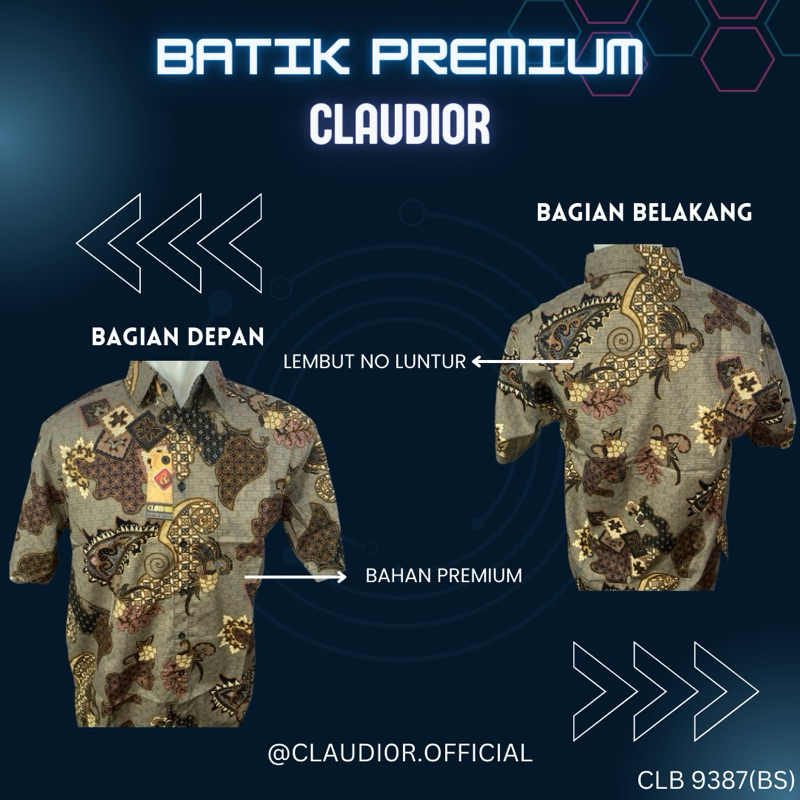 Kemeja Batik Claudior Bigsize Original 100% CLB9387(BS)