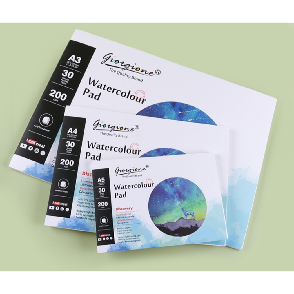 

KODE C47N Giorgione Watercolor Paper Pad A3A4A5 Kertas Watercolour Pad 2 gsm