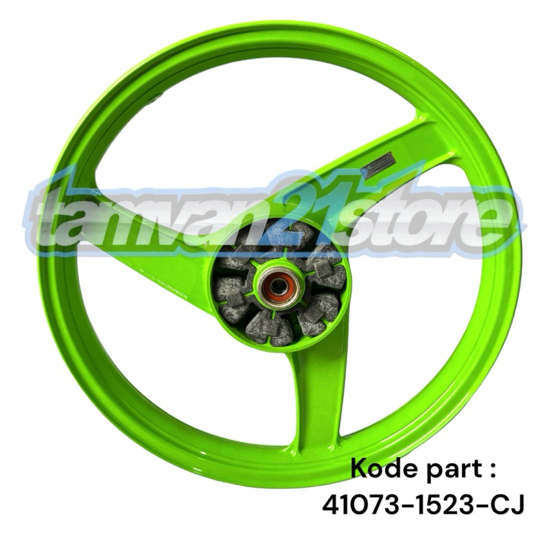 NOS VELG RODA BELAKANG STD RACING NINJA R LAMA KIS 41073-1523-CJ HIJAU LIME ORIGINAL