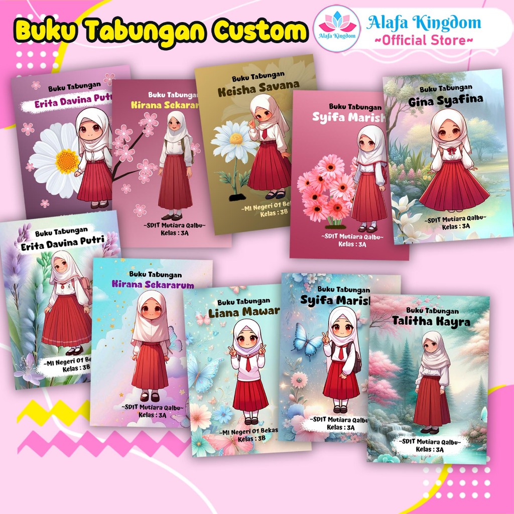 

Alafakingdom Buku Tabungan Custom Tema Seragam Sekolah SD Hijab
