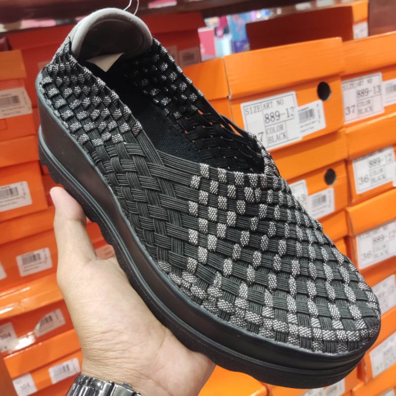 ST.MORITZ SHOES ORIGINAL❗Sepatu Wedges Rajut Wanita