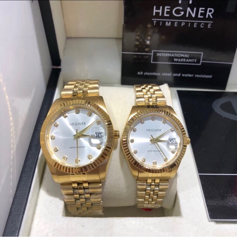 JAM TANGAN COUPLE HEGNER 1703L-1 - 1703B-1 / HEGNER 1703 RANTAI [ORIGINAL]