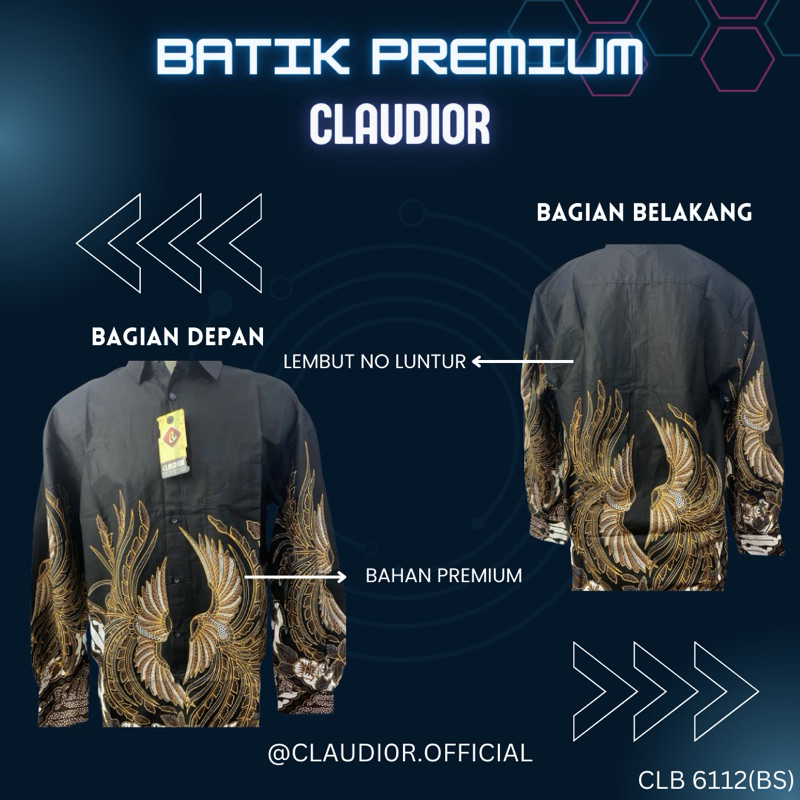 Kemeja Batik Panjang Claudior Bigsize Original 100% CLB6112(BS)