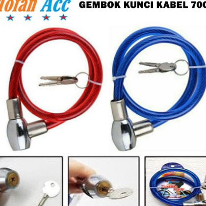 FG2 Gembok Kawat 65cm 7cm  Kunci Kabel Cable Lock Kendaraan Sepeda Motor Listrik Roda Helm Pengaman 