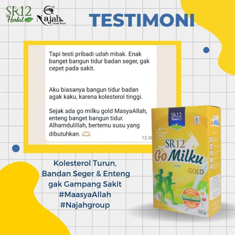 

Susu Kambing Bebas Gula Bebas Kolesterol Gomilkku Gold SR12 Susu Tinggi Kalsium