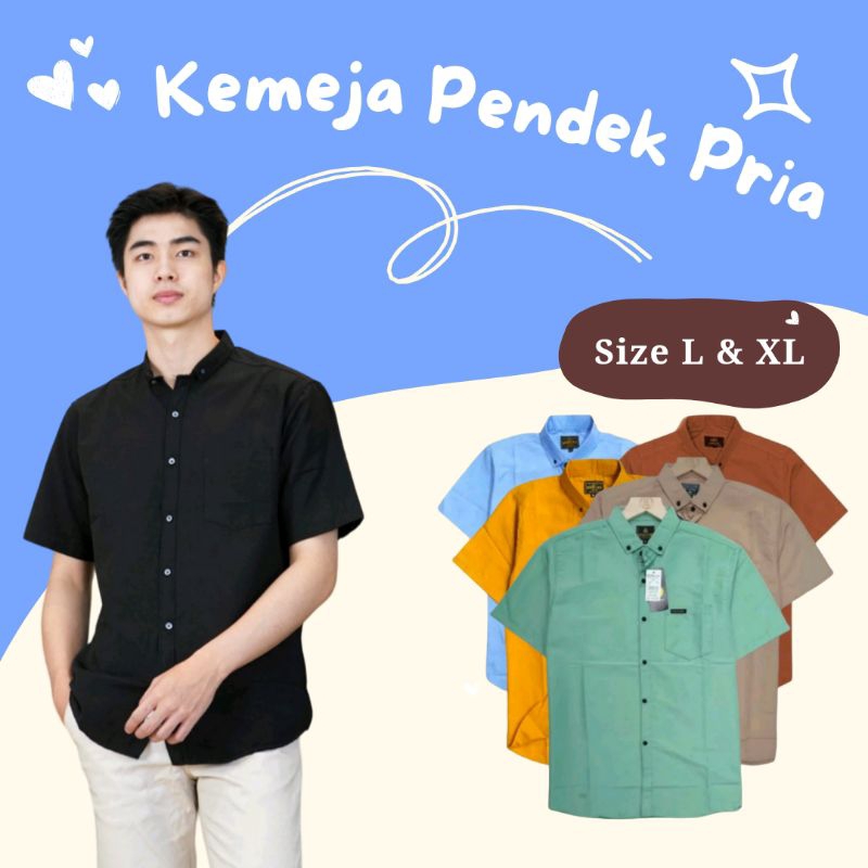 Kemeja Pria Lengan Pendek / Kemeja Polos Pria / Kemeja Hem / Kemeja Polos Formal / Kemeja Kasual / K