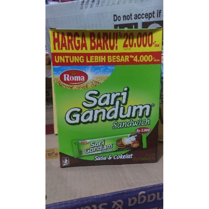 

Sari gandum sandwich 12 bungkus @36g