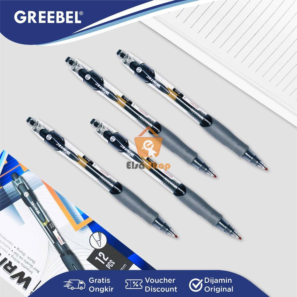 

Pulpen Gel Greebel GP-503 WRITEC 0.5 Pulpen Gel - alat tulis pulpen