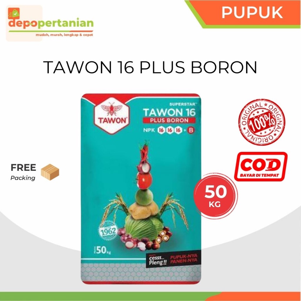 Depo Pertanian - Pupuk Tawon 16 NPK 16-16-16 Plus Boron 50 kg