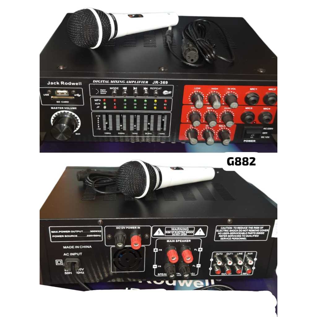 G882 ORIGINAL AMPLIFIER BONUS MIC JACK BLUETOOTH  USB SD CARD AUDIO KARAOKE HOME THEATER POWER DIGIT