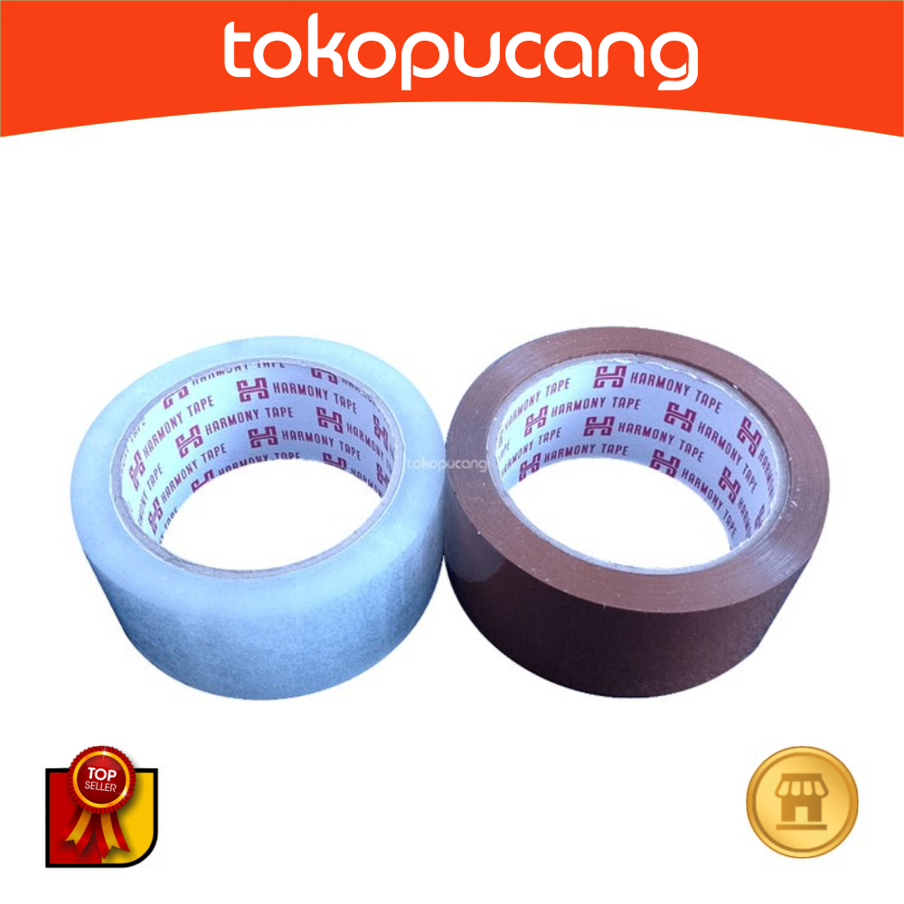 

Lakban OPP 45mm merek HARMONY TAPE bening coklat - Eceran