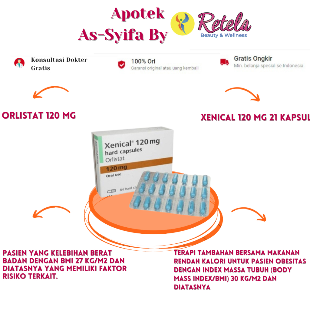 Xenical 120 mg 21 Kapsul/Orlistat 120 mg
